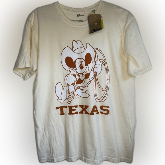 Disney Other - NEW Disney X Blue 84 'Texas' Mickey Mouse RARE Ivory T-Shirt Adult Size Small